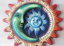 Mond und Sonne aus Ton, Made in Mexico